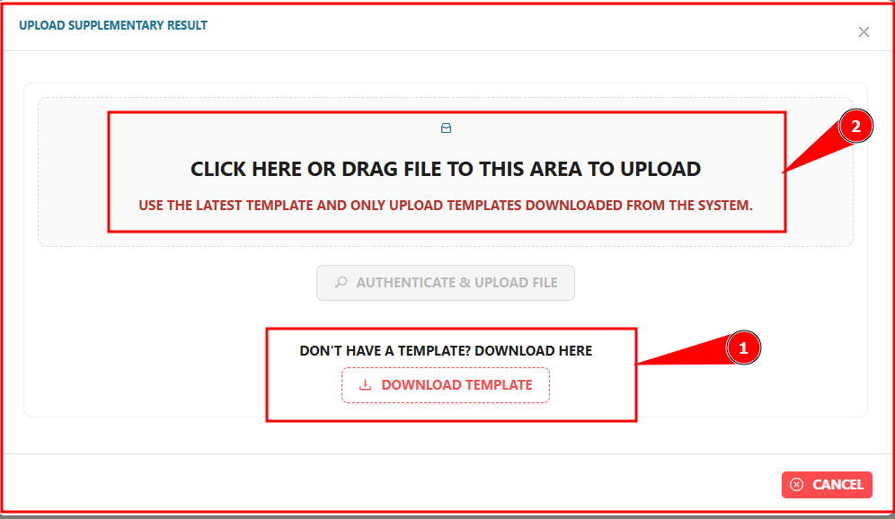 Download the template and upload after filling