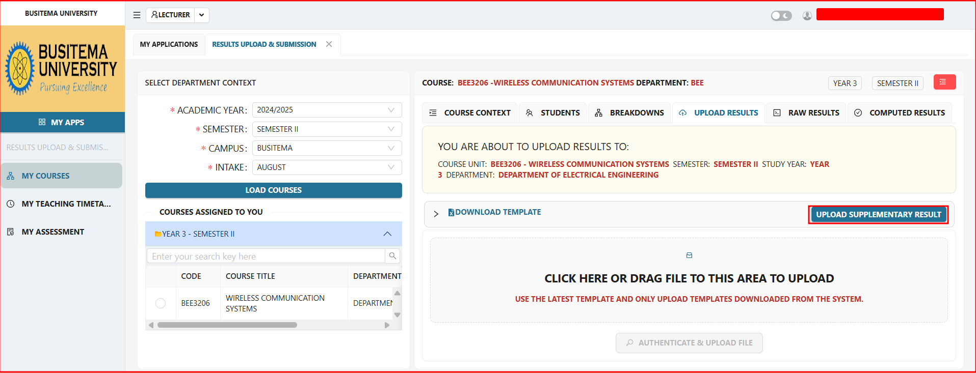 Upload supplementary result
